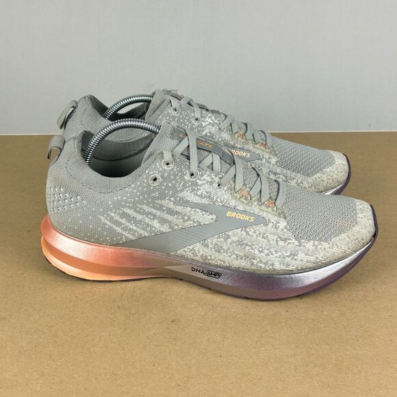 Brooks Levitate 3 Athletic Running Shoes Womens 10 Gray Purple Copper Low Top - Picture 3 of 10